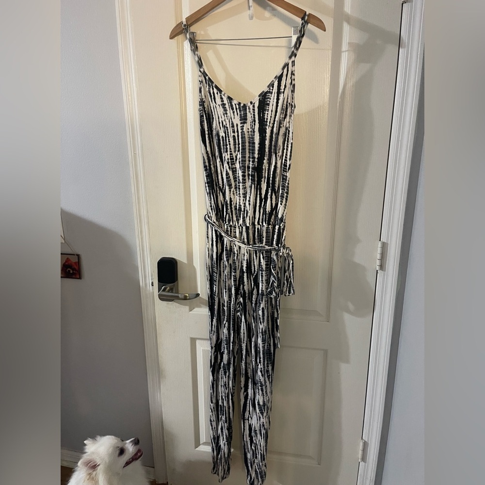 Tart Black and White Patterned Jumpsuit